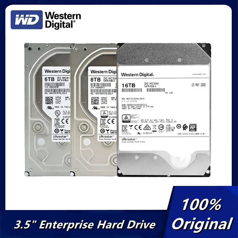 웨스턴 디지털 WD 엔터프라이즈 HDD, NAS 네트워크 스토리지용, 3.5 인치, 8T, 10TB, 14TB, 16T, 20T, SATA3, 512MB, 6 Gb/s HDD, 7200 RPM